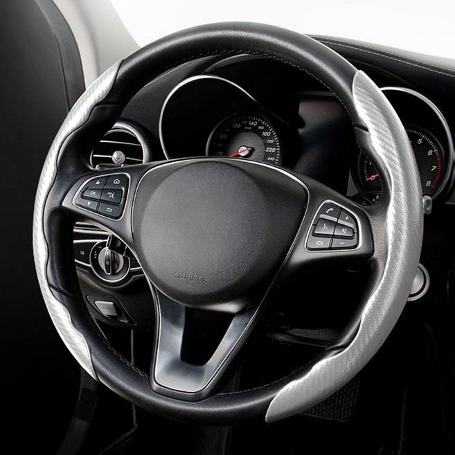 앤티스 카본 스티어링 핸들커버 1세트, 화이트