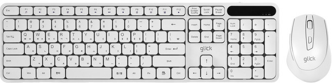지클릭커 OFFICEPRO 사일런트 L 무소음 인체공학 무선 키보드 + 마우스 세트, 화이트, WMK70, 일반형