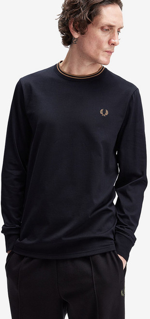 FRED PERRY 男款雙邊滾邊長袖T恤 M9602