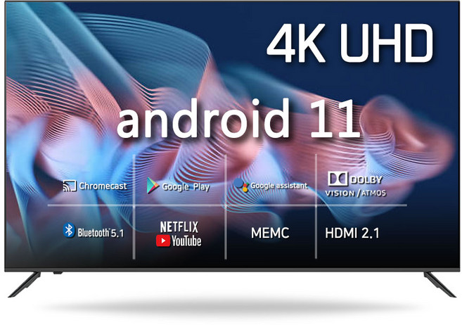하이나비 4K UHD LED 구글 안드로이드 TV, 125cm(50인치), GM50STV, 고객직접설치, 스탠드형