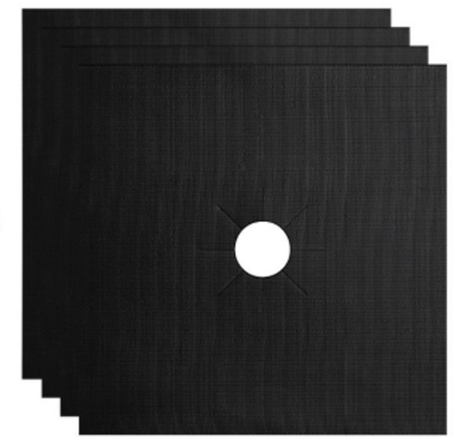 키친어썸 가스레인지 보호필름 블랙, 4개