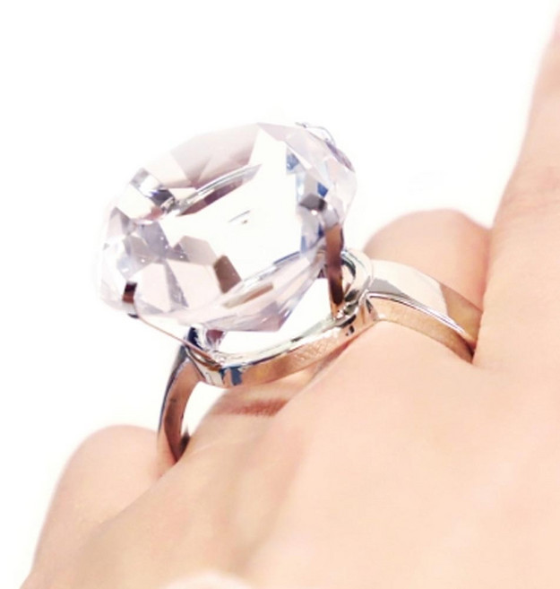 스투피드 프로포즈 3천 캐럿 다이아반지 이벤트용품, 투명, 1개