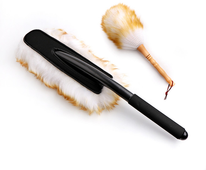 카템 차싹 양모 차량용 먼지털이개 실외용 고정형 + 내부용 브라운, 1세트