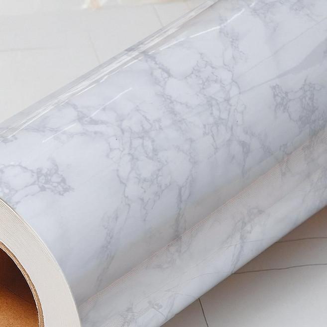 시트지연구소 인테리어 필름 시트지 50m, 마블화이트 유광