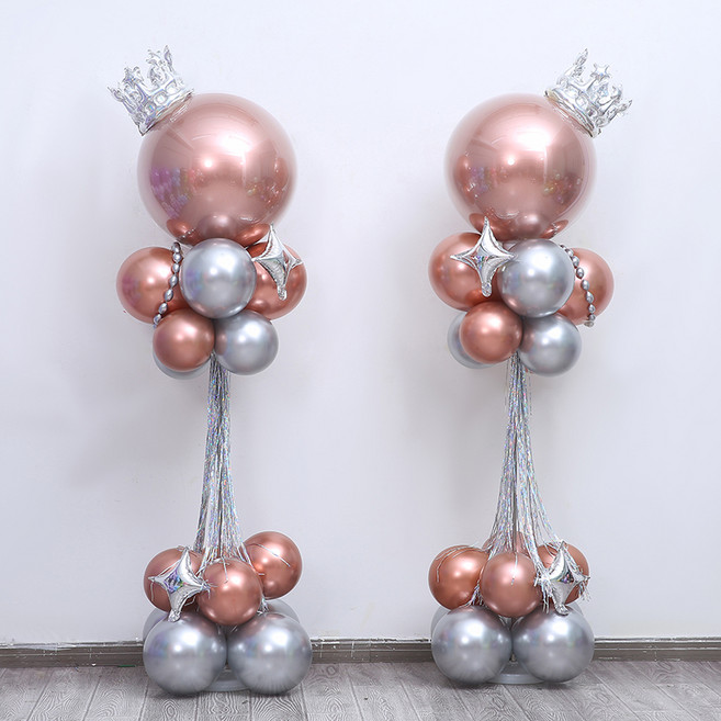 피앤비유니티 축제행사파티용 대형 풍선 기둥 세트, 09 크라운로즈골드, 1세트
