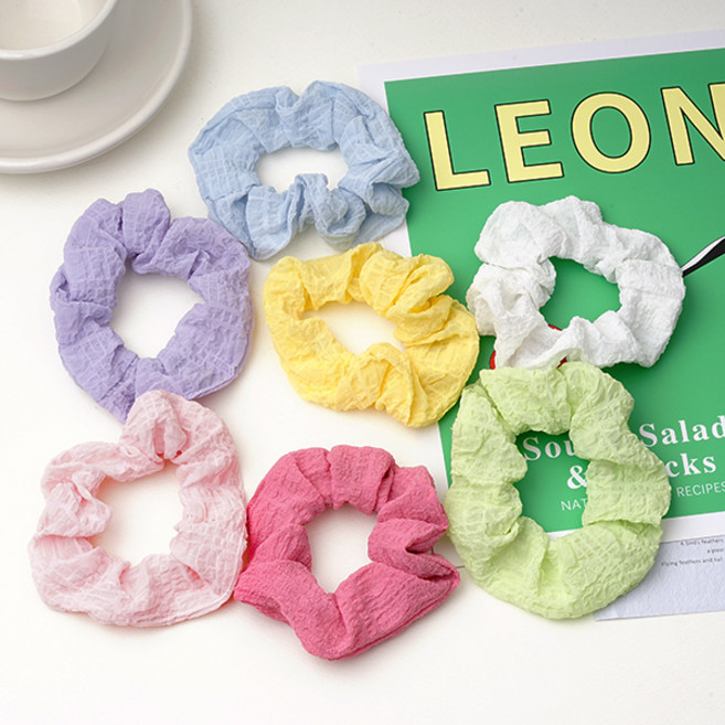링하나 소보로체크 스크런치 슈슈 곱창 머리끈 7종 세트 A 소보로