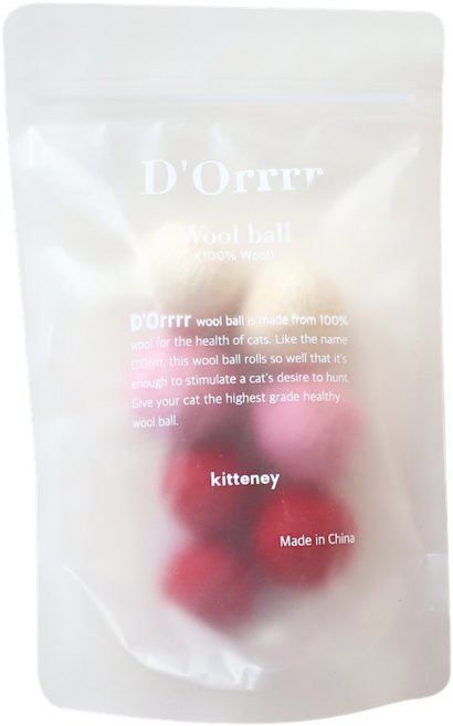 키트니 고양이 또르르 볼 장난감 3cm, 오로라핑크, 7개