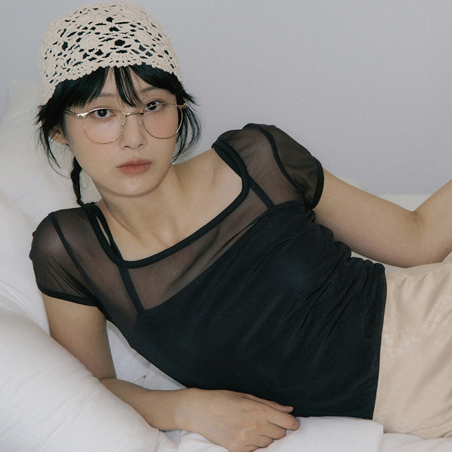 리올그 여성용 워이 시스루 티셔츠 세트