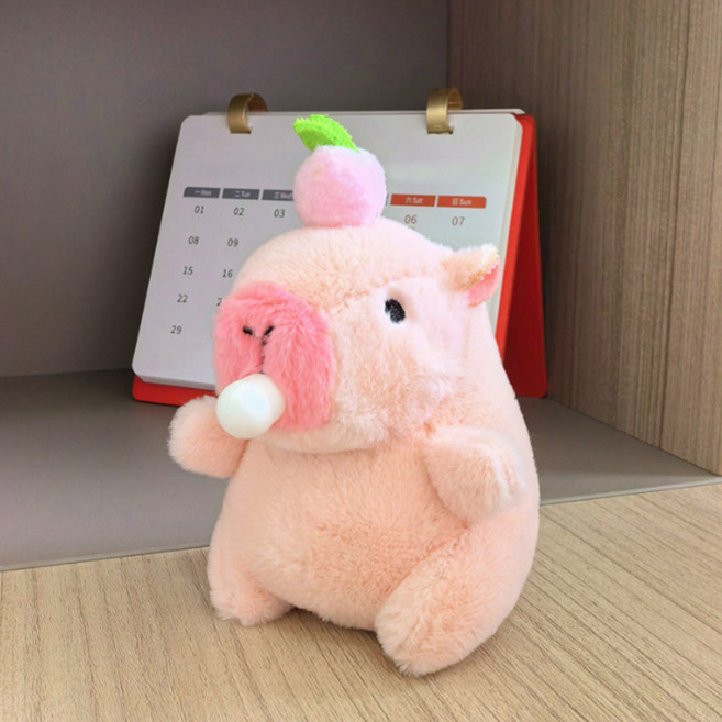 아이끌레 스타일 카피바라 봉제인형 키링, 12cm, 08 복숭아, 1개