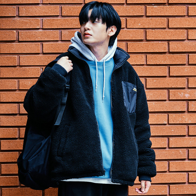 어반에이지 남녀공용 리버시블 플리스 자켓