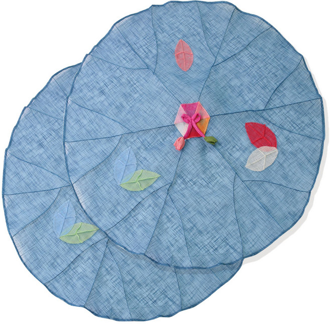 해피툴 나뭇잎 모시 조각 밥상보 네이비, 2개