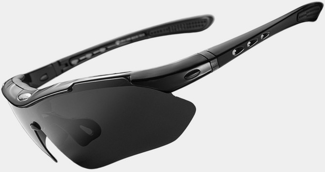 락브로스 스포츠 라이딩 방풍 자전거 러닝 낚시 등산 편광 선글라스 0089, BLACK 10003, 1개