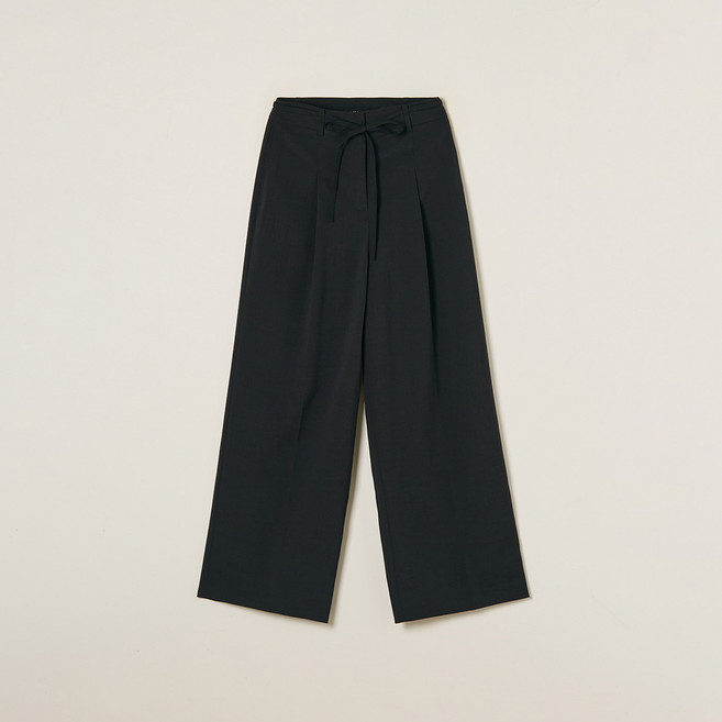 로엠 여성용 린넨라이크 벨티드 와이드 슬랙스