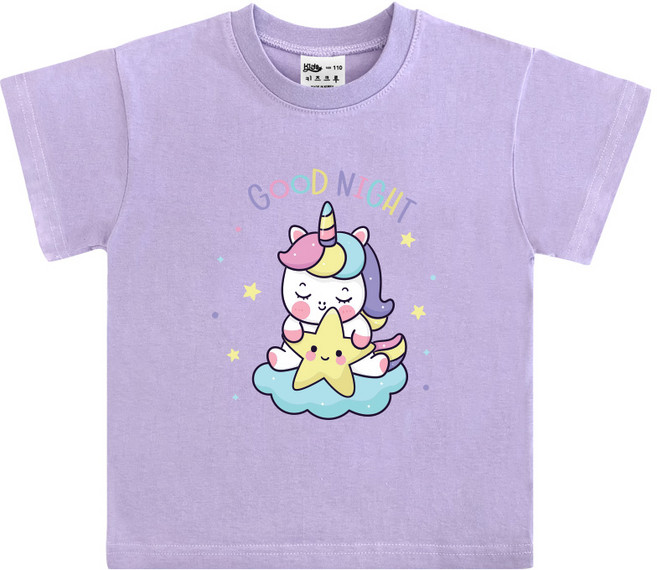 키즈크루 아동용 통기성 굿나잇 반팔 티셔츠