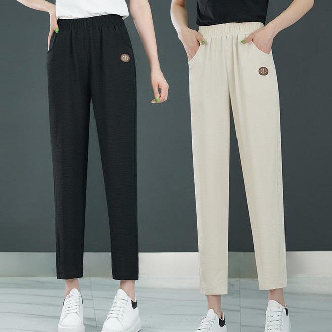 Elsso 女款夏季涼感鬆緊褲2件組