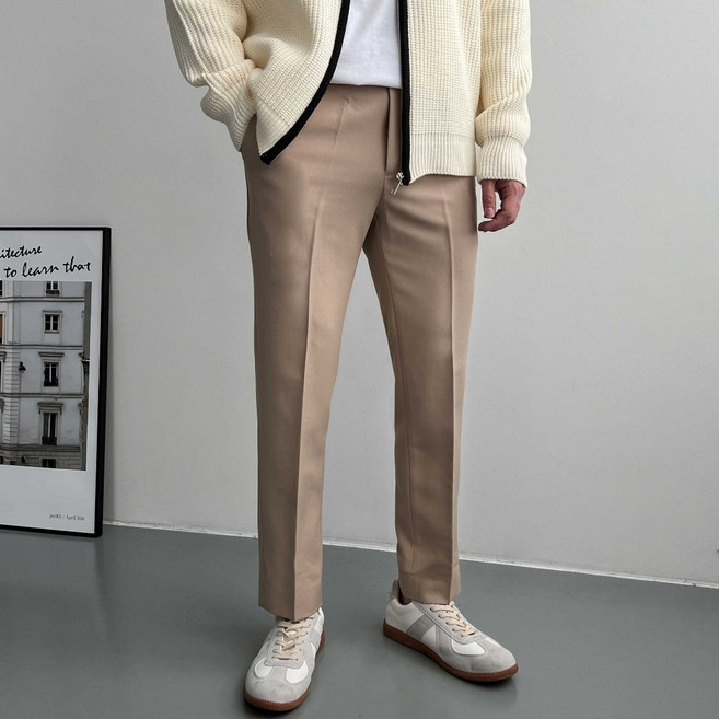 로댄티 남성용 빅사이즈 스판 히든밴딩 슬랙스 팬츠 9부