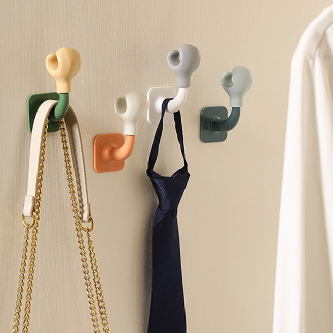 피어니스트 벽부착 현관 소품 무타공걸이 4종 세트, 오렌지, 청록, 화이트, 그린, 1세트