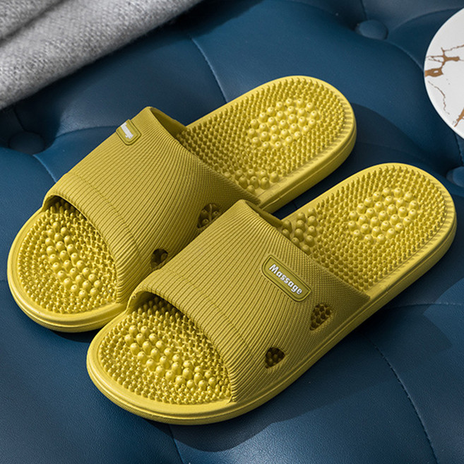 아리코 마사지 지압 거실 슬리퍼, 옐로우, 1개