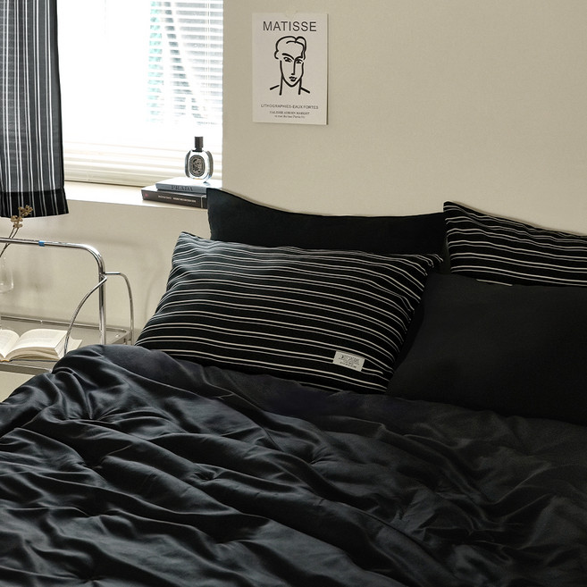 더자리 미드 센츄리 모던 스트라이프 베개커버