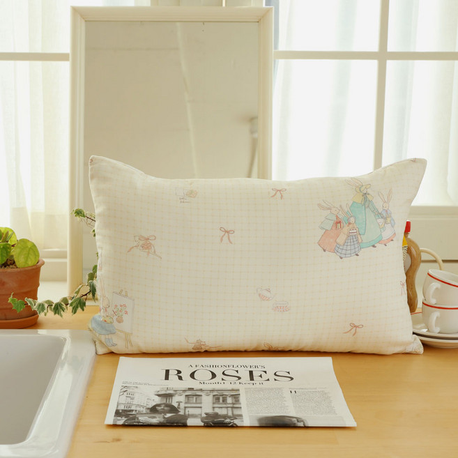 히요코베이비 모달 듀라론 양면 베개 솜포함 베개커버, 토끼소녀루시