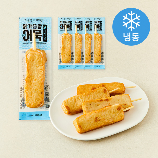바르닭 닭가슴살 어묵바 오리지널 (냉동), 80g, 5개