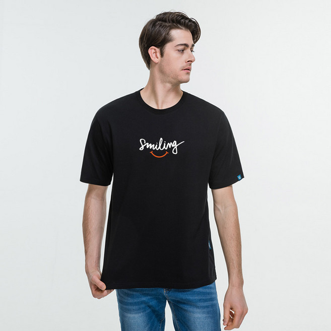 진마니아 스마일링 통기성 라운드 반팔 티셔츠 CS5T33