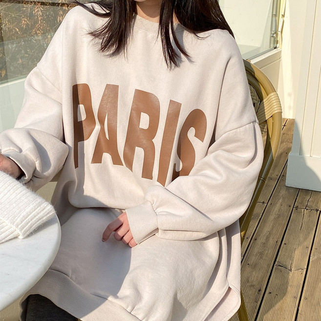 큐두린 레터링 프린팅 박시핏 속기모 옆트임 롱 원피스 cpops8359k2b