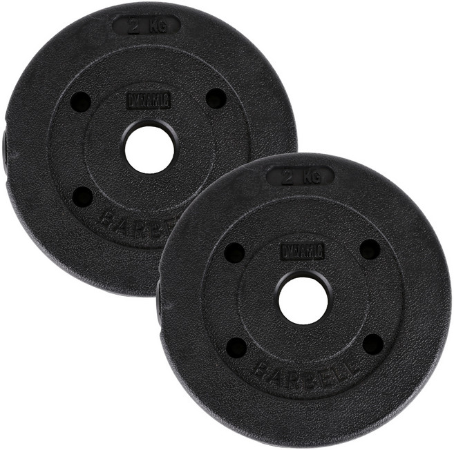 ALEAF PVC塗層動態輕量槓鈴片 30mm用, 2個, 2kg, 黑色