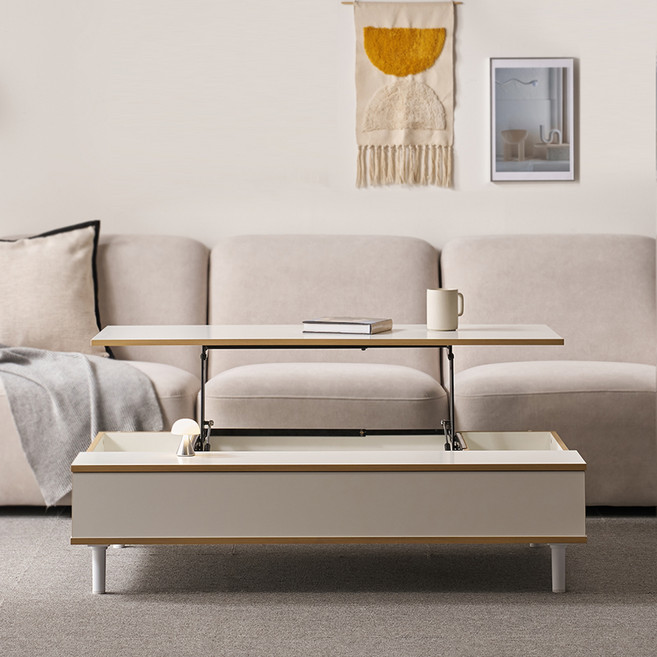 웰퍼니쳐 업네스 광폭 리프트업 테이블 1000 방문설치, 화이트 리프