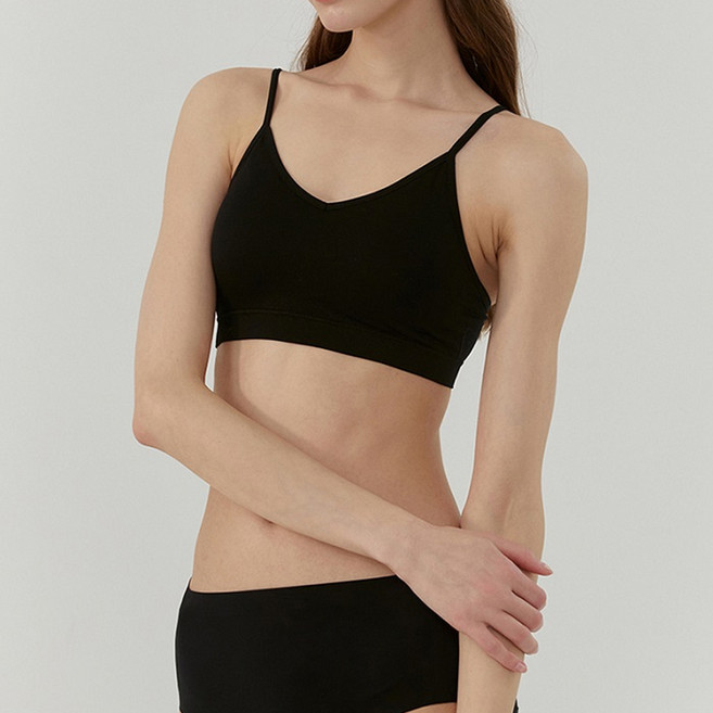 세컨스킨 심리스 베이직 V핏 캐미 브라