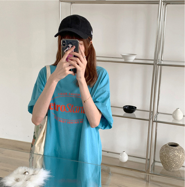 여성용 올룸 루즈핏 박시 프린팅 티셔츠