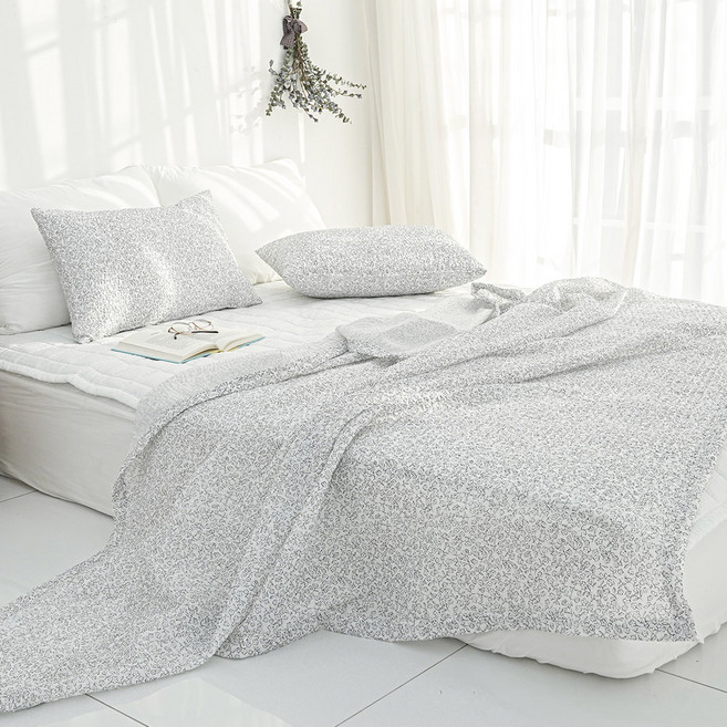 스코홈 눈꽃 냉감 시어서커 이불패드 세트