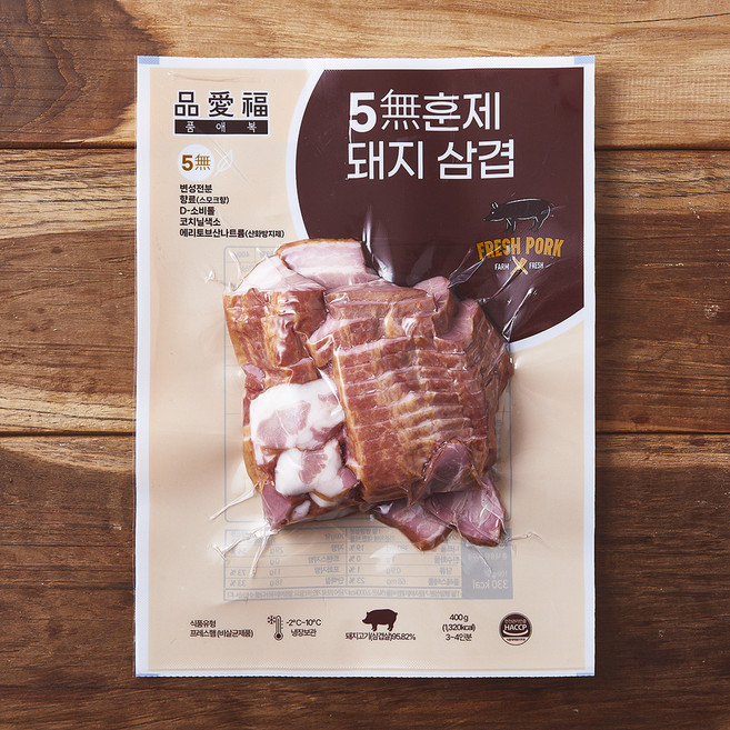 품애복 5무 훈제 돼지 삼겹, 400g, 1개