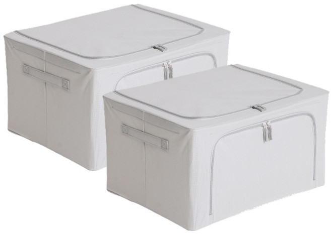 하우스레시피 어반 패브릭 리빙박스, 라이트그레이, 55L, 2개