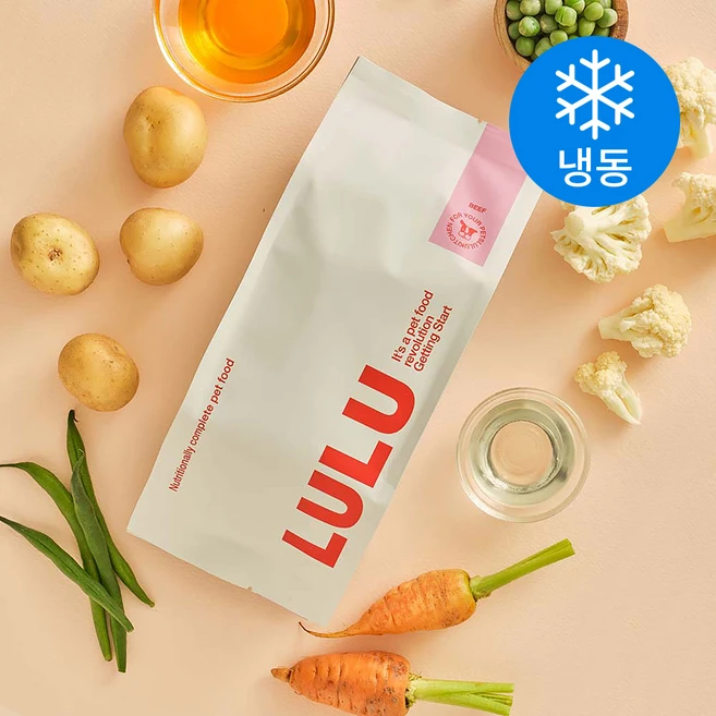 룰루키친 룰루 비프 강아지 화식사료 (냉동), 소고기, 1kg, 1개 - 쿠팡
