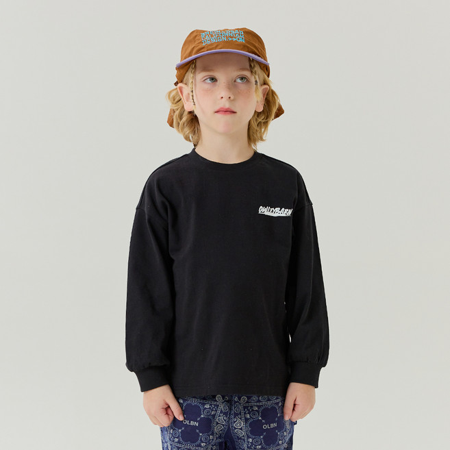 올리반 남아용 그래피티 긴팔 면 티셔츠