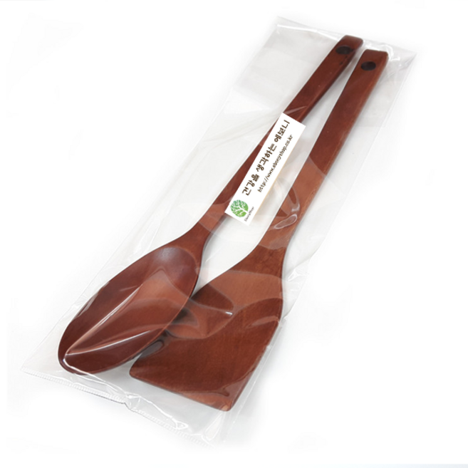 Ebony 簡易漆面鍋鏟迷你2+炒飯匙套組, 鍋鏟 + 炒飯匙, 原木色, 1組