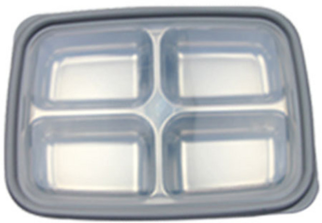 베이직 두꺼운 스텐 4구 도시락, 1개, 단품