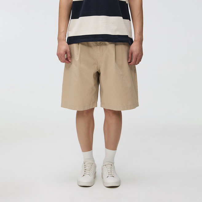 스파오 남성용 데일리지 원턱 버뮤다 면 반바지 SPTHF24C03