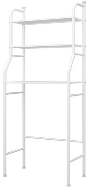 제이라이프 욕실 모리 스틸 3단 대용량 수납 세탁기선반, 화이트, 1개