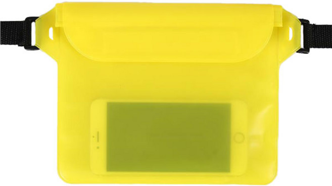 디에스 원터치 대용량 핸드폰 방수힙색, 옐로우, 1개