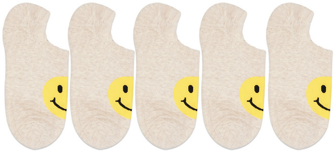 박군 남성용 빅스마일 덧신 5족 세트