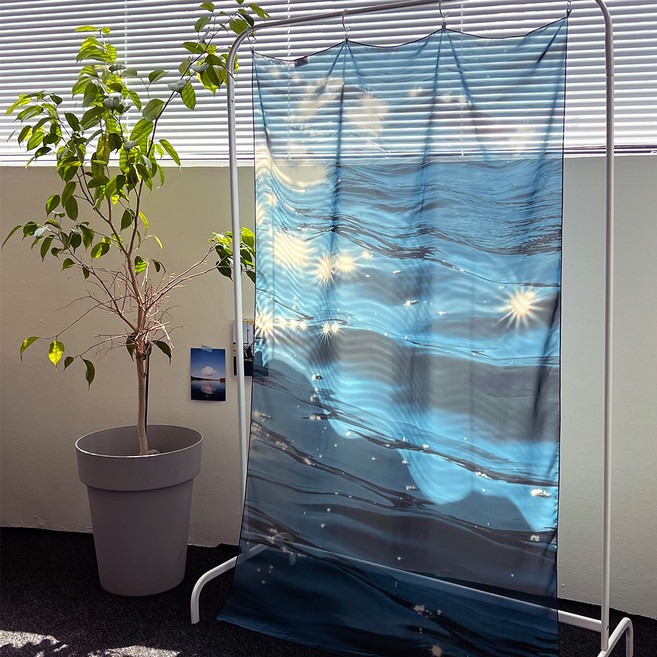 모노니크 쉬폰 패브릭 포스터 대형+집게링5p, 31 Deep blue sea