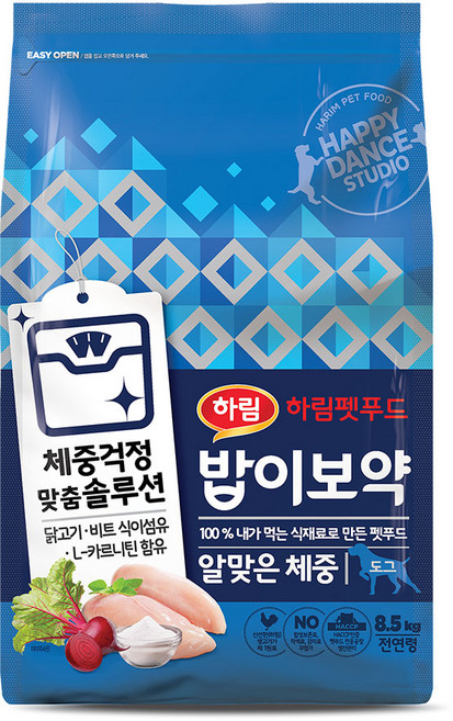 하림펫푸드밥이보약 강아지 기능성 사료, 다이어트(체중유지), 8.5kg, 1개