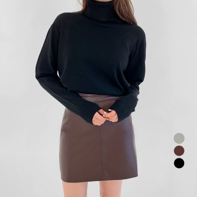 바블링브룩 여성용 소프트 루즈핏 터틀넥 니트