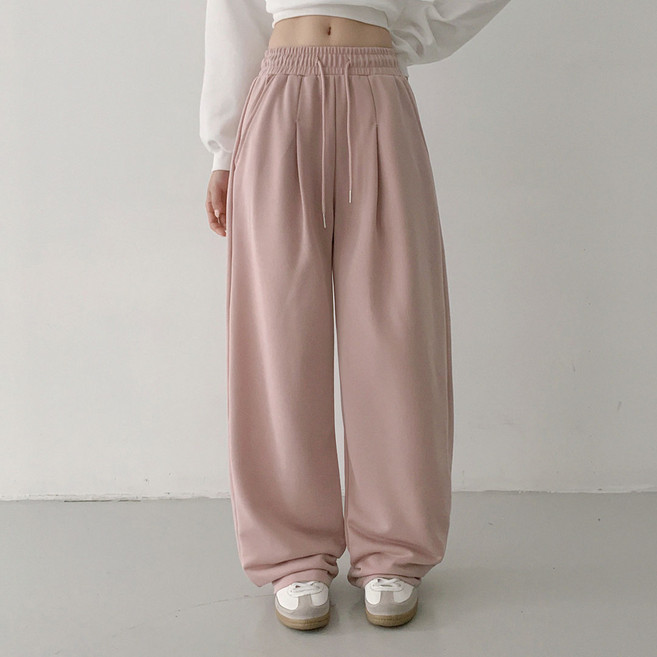 플랜데이 여성용 샐리 핀턱 와이드 트레이닝팬츠