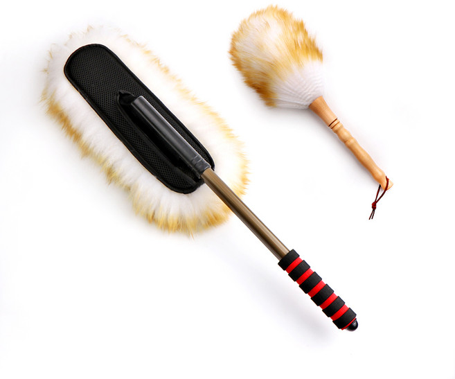 차싹 양모 먼지털이개 길이조절형 + 내부용 브라운, 1세트