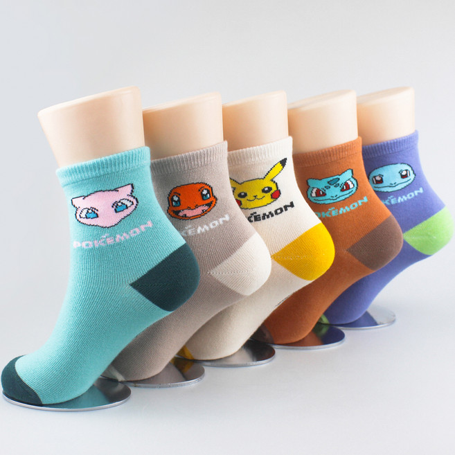 아동용 포켓몬스터 중목 양말 PK-09 5족 세트