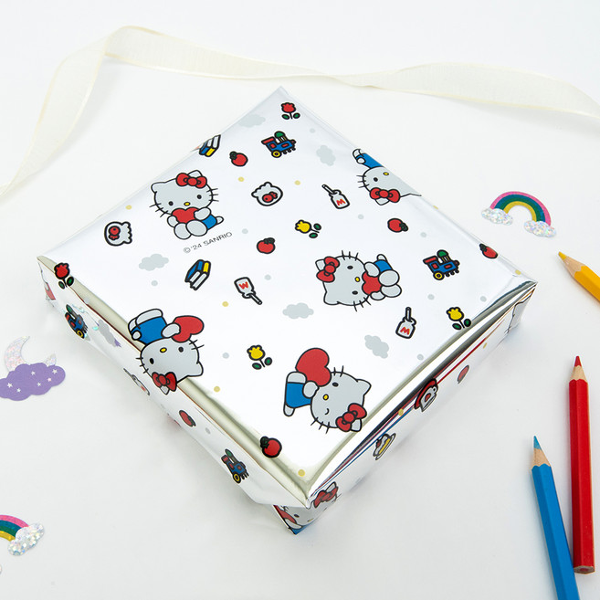 Sanrio 三麗鷗 金屬捲筒包裝紙 (中), 銀色, 1捲
