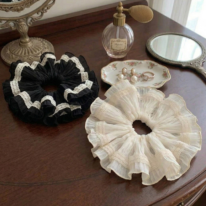 Moirbella 圓形蕾絲大腸髮圈 2件組 O264-0350WB